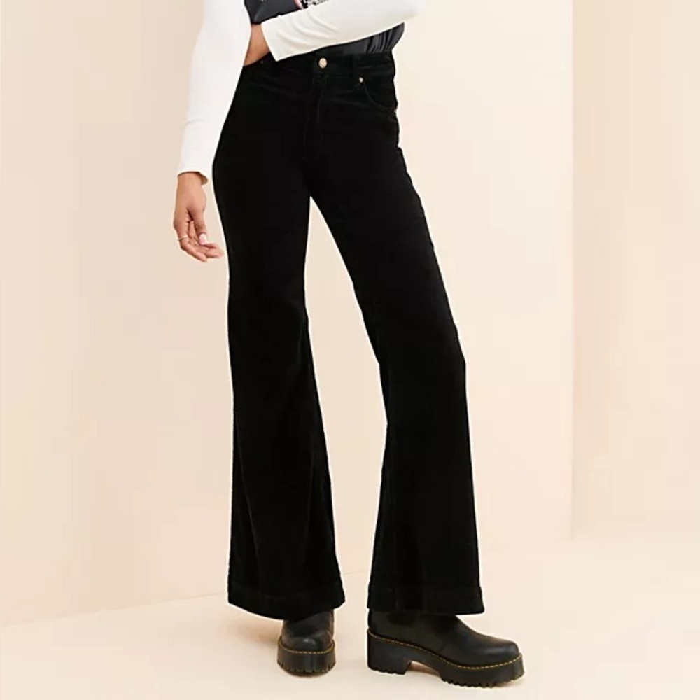 Rollas east via flare black wide leg flare corduroy size 24